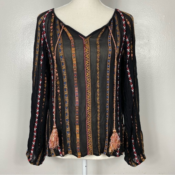 Sundance sheer embroidered blouse - Picture 1 of 7